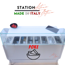 Postazione Poke 8 vaschette GN 1/4Station per pokè Station Made In Italy By Antonio Bottacin